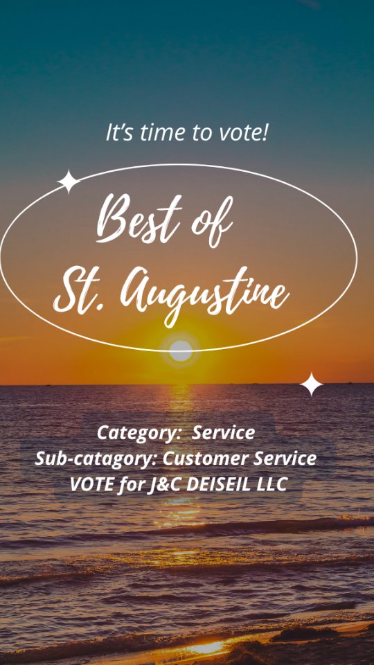 Voting 🗳 open daily Today to May 25
Services > Customer service > J&C Deiseil 

Open to U.S residents

Link in bio

If we haven't worked together yet, be sure to vote to let St. Augustine know you think grieving families deserve our support!

Best part about making it to this round is you don't have to spell it 😅